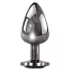 Evolved Black Gem - Metall Analdildo-Set mit schwarzem Stein (Silber)
