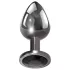 Evolved Black Gem - Metall Analdildo-Set mit schwarzem Stein (Silber)