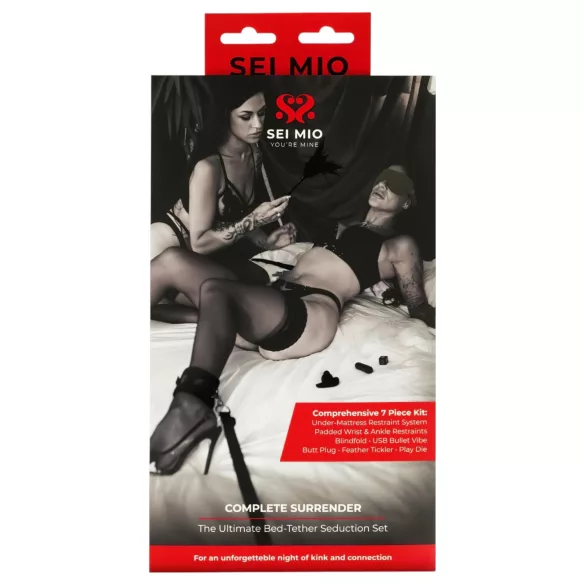 Sei Mio - Bettgebundenes Bondage-Set (schwarz)