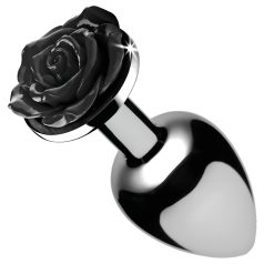   Booty Sparks Black Rose - Aluminium Analplug (silber-schwarz)