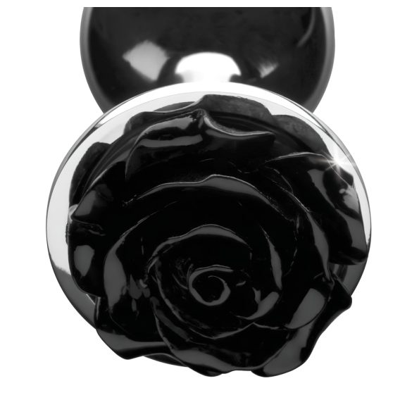 Booty Sparks Black Rose - Aluminium Analplug (silber-schwarz)