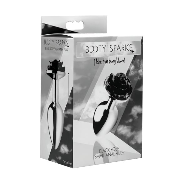 Booty Sparks Black Rose - Aluminium Analplug (silber-schwarz)