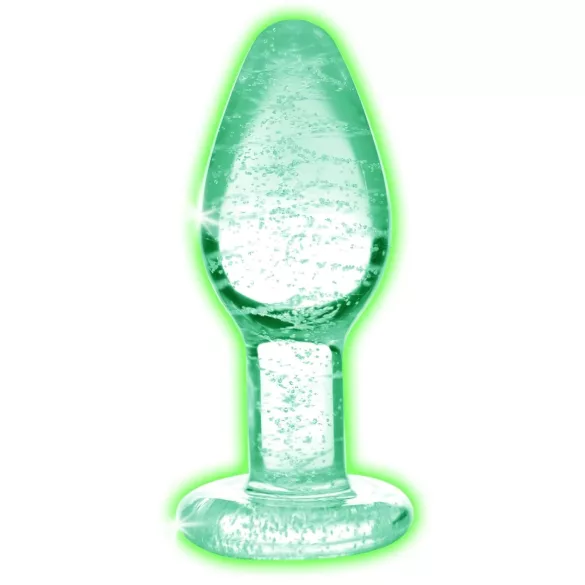 Booty Sparks Glow in the Dark M - Glas Analdildo (transparent)