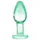 Booty Sparks Glow in the Dark L - Glas-Buttplug (transparent)