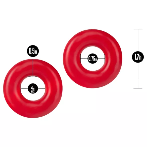 Stay Hard Donuts - Penisring-Set (Rot)