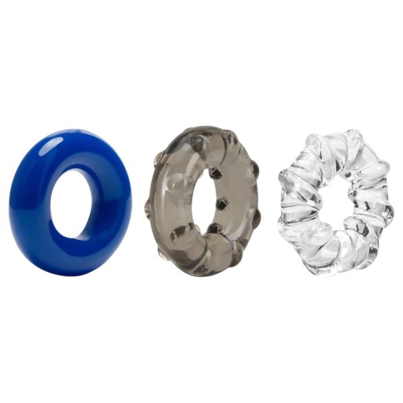 Stay Hard - Abwechslungsreiches Penisring-Set - 3 Stück (Bunt)