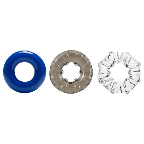 Stay Hard - Abwechslungsreiches Penisring-Set - 3 Stück (Bunt)