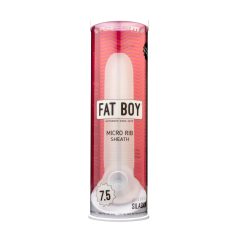 Fat Boy Micro Ribbed - Penis-Mantel (19cm) - weiß