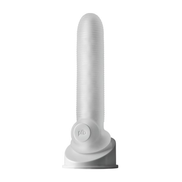 Fat Boy Micro Ribbed - Penis-Mantel (19cm) - weiß