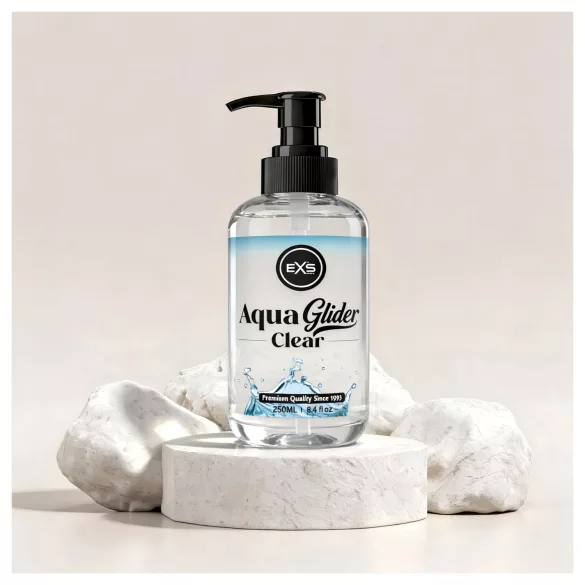 EXS AquaGlider Clear - transparenter, wasserbasierter Gleitgel in Pumpflasche (250 ml)