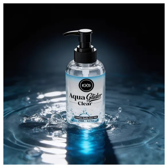 EXS AquaGlider Clear - transparenter, wasserbasierter Gleitgel in Pumpflasche (250 ml)