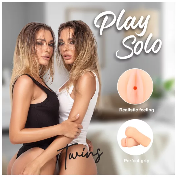 S-Line Twins - realistische Kunstvagina (hautfarben) - 2 Stück