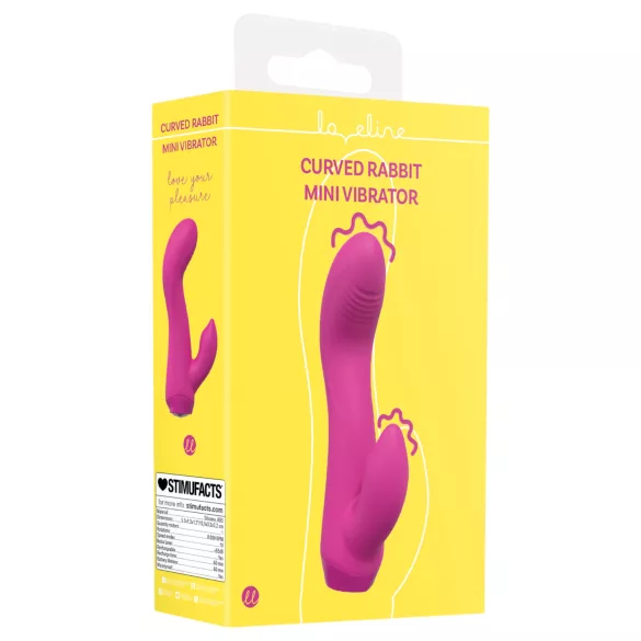 Loveline - gebogener Mini-Vibrator mit Häschen (rosa)