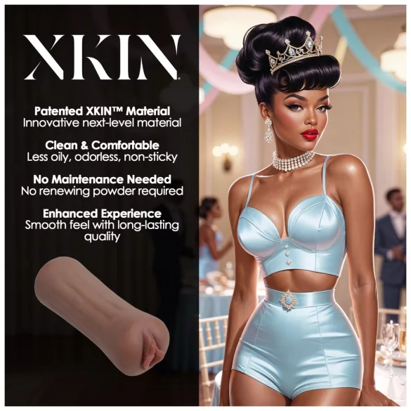 XKIN Beauty Queen Lulu - realistische Kunstvagina-Masturbator (dunkel naturfarben)
