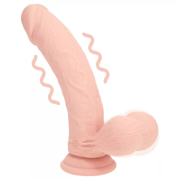 RealRock - naturgetreuer Vibrator mit doppelter Dichte (hautfarben) - 15 cm