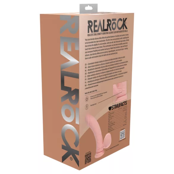 RealRock - naturgetreuer Vibrator mit doppelter Dichte (hautfarben) - 15 cm