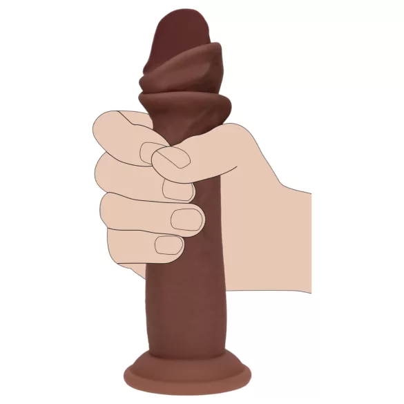 RealRock - naturgetreuer Dildo mit doppelter Dichte (braun) - 18,5 cm