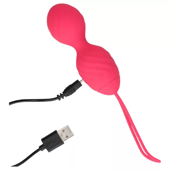 Loveline - gerippte vibrierende Geishakugel (pink)