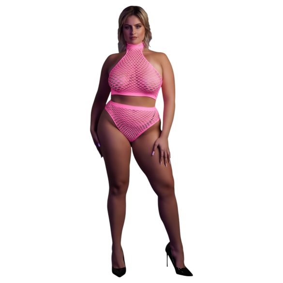 Ouch! - Leuchtendes Dessous-Set (Pink)