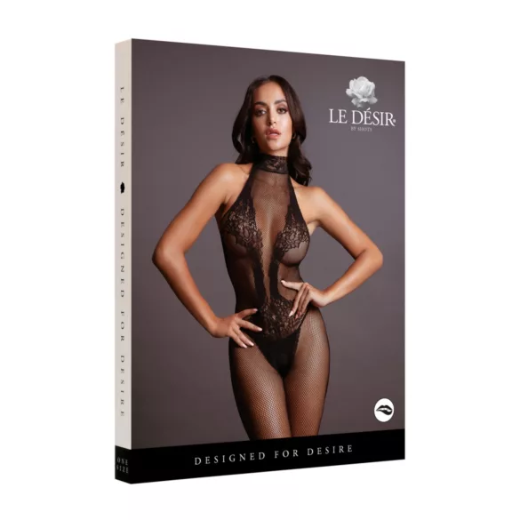 Le Désir - Spitzen-Overall aus Netz - Schwarz - S-XL