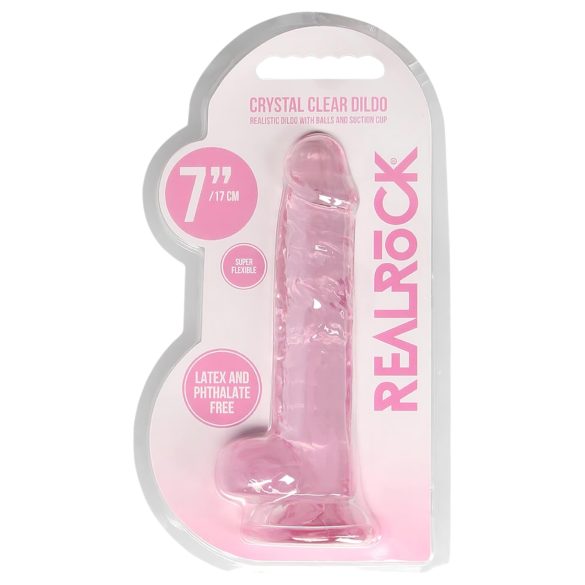 REALROCK - durchsichtiges realistisches Dildo - pink (17 cm)