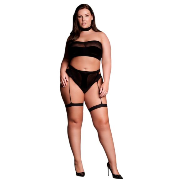 Le Désir Plus Size - 3-teiliges Dessous-Set - Schwarz (XL-4XL)