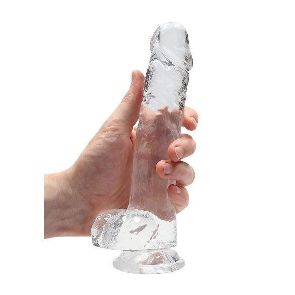 REALROCK - realistischer Dildo, transparent (19cm)