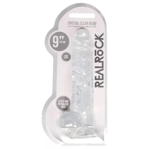 RealRock - transparenter, naturgetreuer Dildo (transparent, 22 cm)