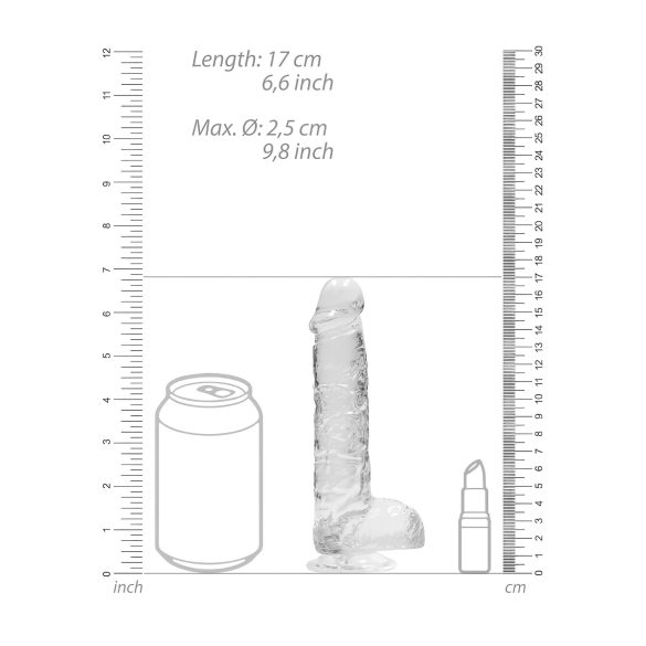 REALROCK - transparentes realitätsgetreues Dildo - transparent (15cm)