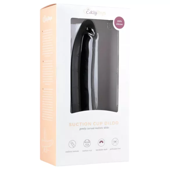 Easytoys - haftendes 100% Silikon-Dildo (21 cm) - Schwarz