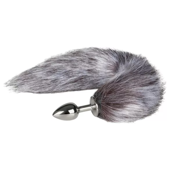 Easytoys Fox NO5 - Metall Anal Plug mit Fuchsschwanz (Silber-Silber)