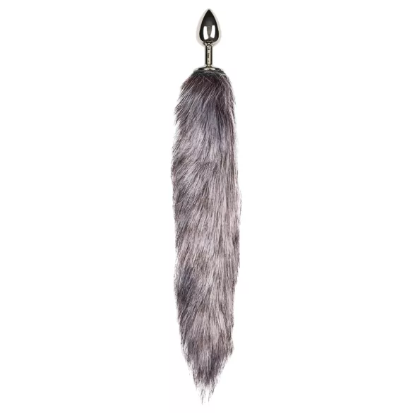 Easytoys Fox NO5 - Metall Anal Plug mit Fuchsschwanz (Silber-Silber)