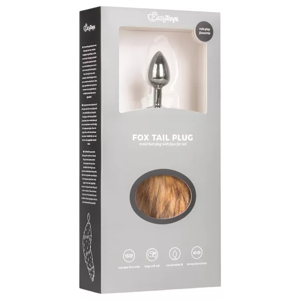Easytoys Fox NO1 - Metall Analdildo mit Fuchsschwanz (silber-rot)