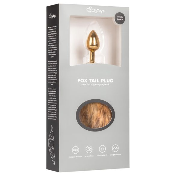 Easytoys Fox NO1 - Metall Analplug mit Fuchsschwanz (gold-rot)