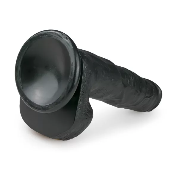 Easytoys - Saugnapf-Dildo mit Hoden (22,5cm) - schwarz