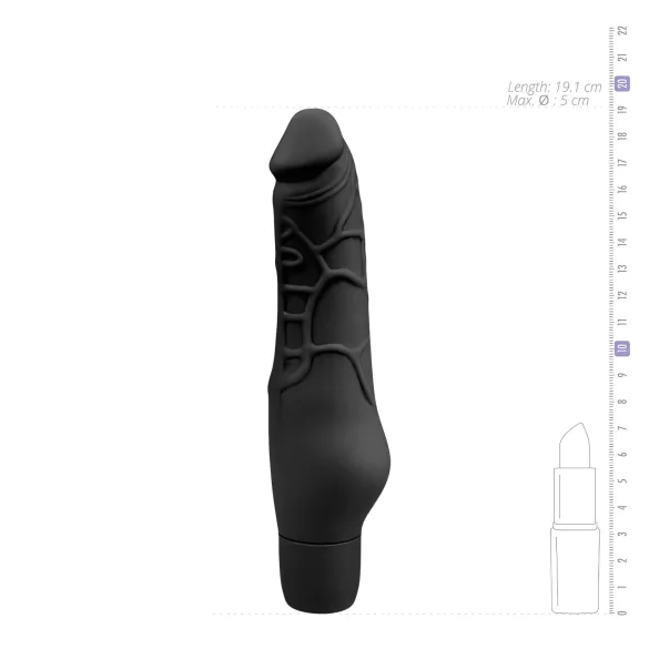 Easytoys Power Vibe - Silikon Penis Vibrator normal (schwarz)