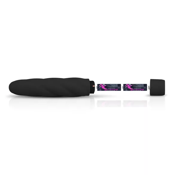 Easytoys Power Vibe - Gewundener Silikon-Vibrator (schwarz)