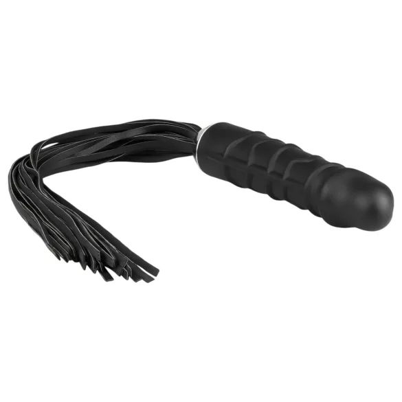 Easytoys Flogger - Peitsche und Silikon-Dildo in einem (schwarz)