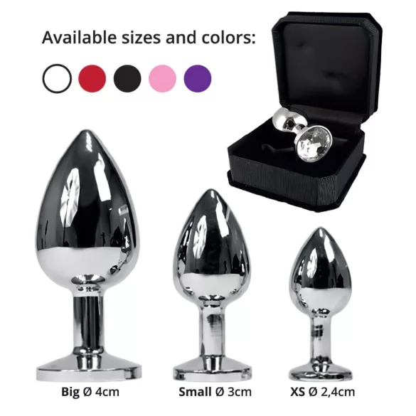Rimba XS - lila Steinstopper, Metall Analplug (silber)