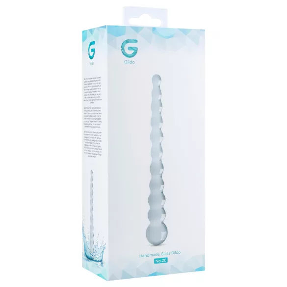 Gildo Glas Nr. 20 - Perlen-Glasdildo (transparent)
