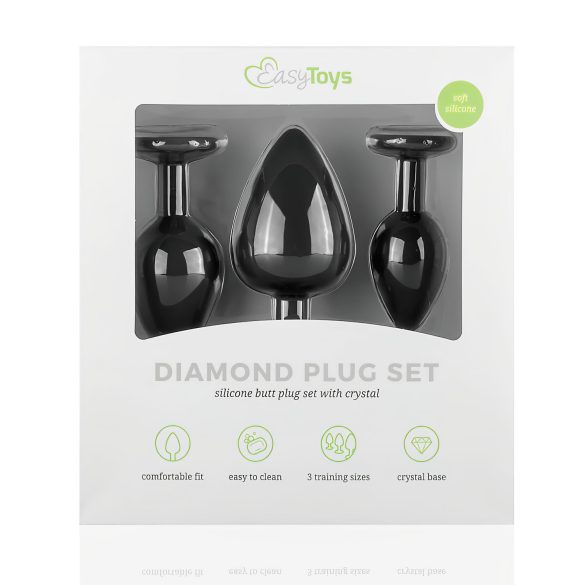 Easytoys Diamond - Analplug-Set (schwarz)