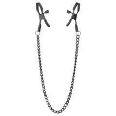 Blaze Deluxe - Metall-Brustklemmen mit Kette (schwarz)