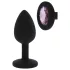 All time Favorites - Silikon Analplug mit lila Stein (schwarz)