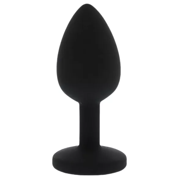 All time Favorites - Silikon Analplug mit lila Stein (schwarz)