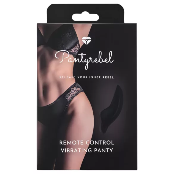 Pantyrebel - wiederaufladbarer, ferngesteuerter, vibrierender schwarzer Slip (S-L)