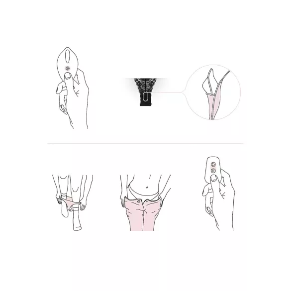 Pantyrebel - wiederaufladbarer, ferngesteuerter, vibrierender schwarzer Slip (S-L)