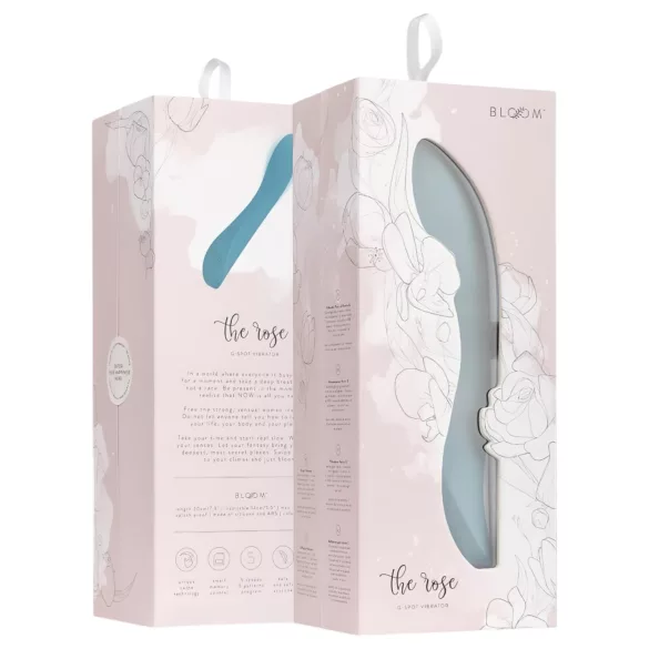 Bloom Rose - Akku-G-Punkt-Vibrator aus Silikon (Türkis)