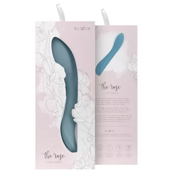 Bloom Rose - Akku-G-Punkt-Vibrator aus Silikon (Türkis)