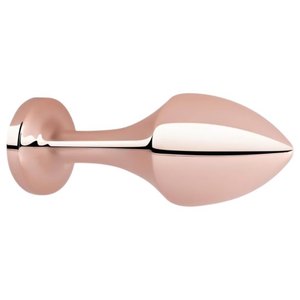 Rosy Gold Butt Plug - Analplug mit schwarzem Stein (Roségold)