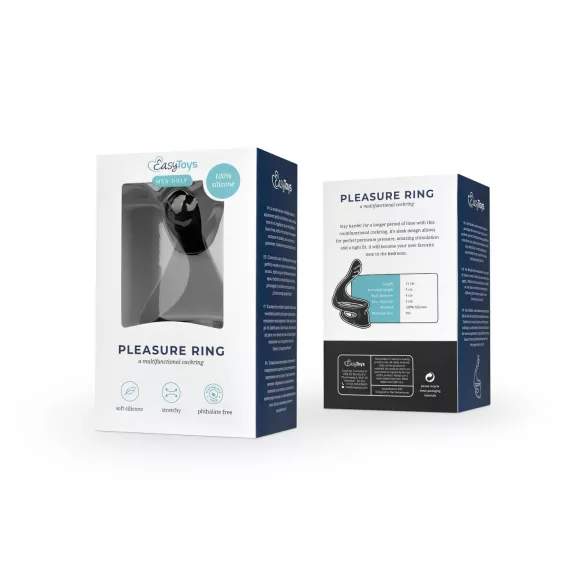 Easytoys Pleasure Ring - flexibler Penis- und Hodenring (schwarz)